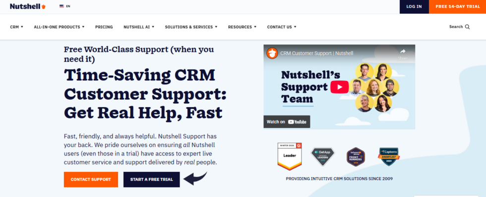 Nutshell CRM Reliable Customer Support