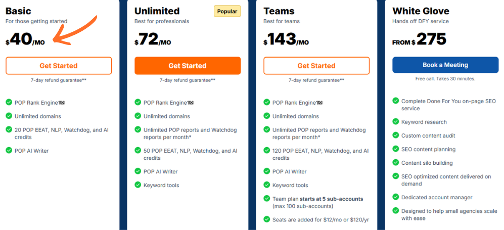 Page Optimizer Pro Pricing