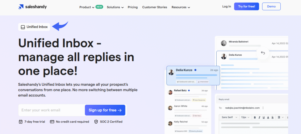 Saleshandy Unified Inbox