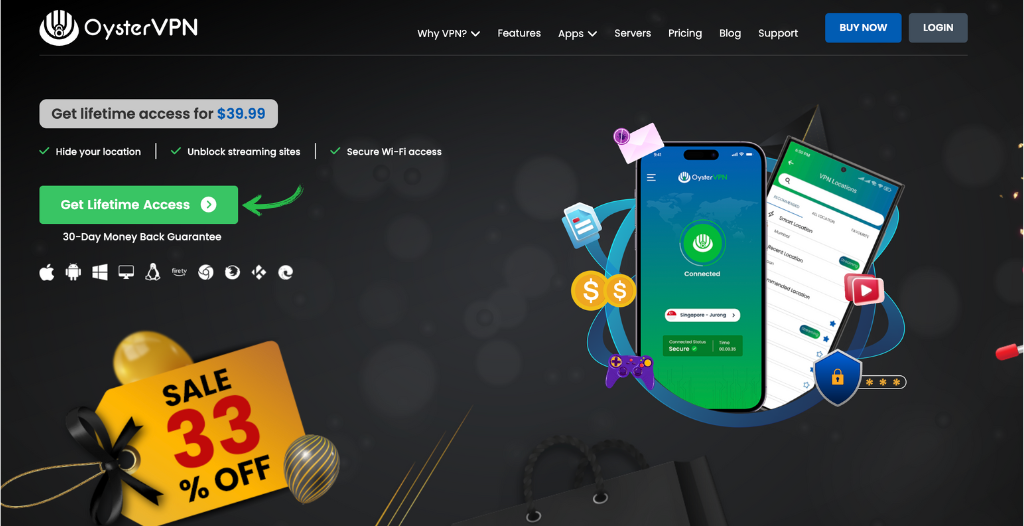 OysterVPN Homepage