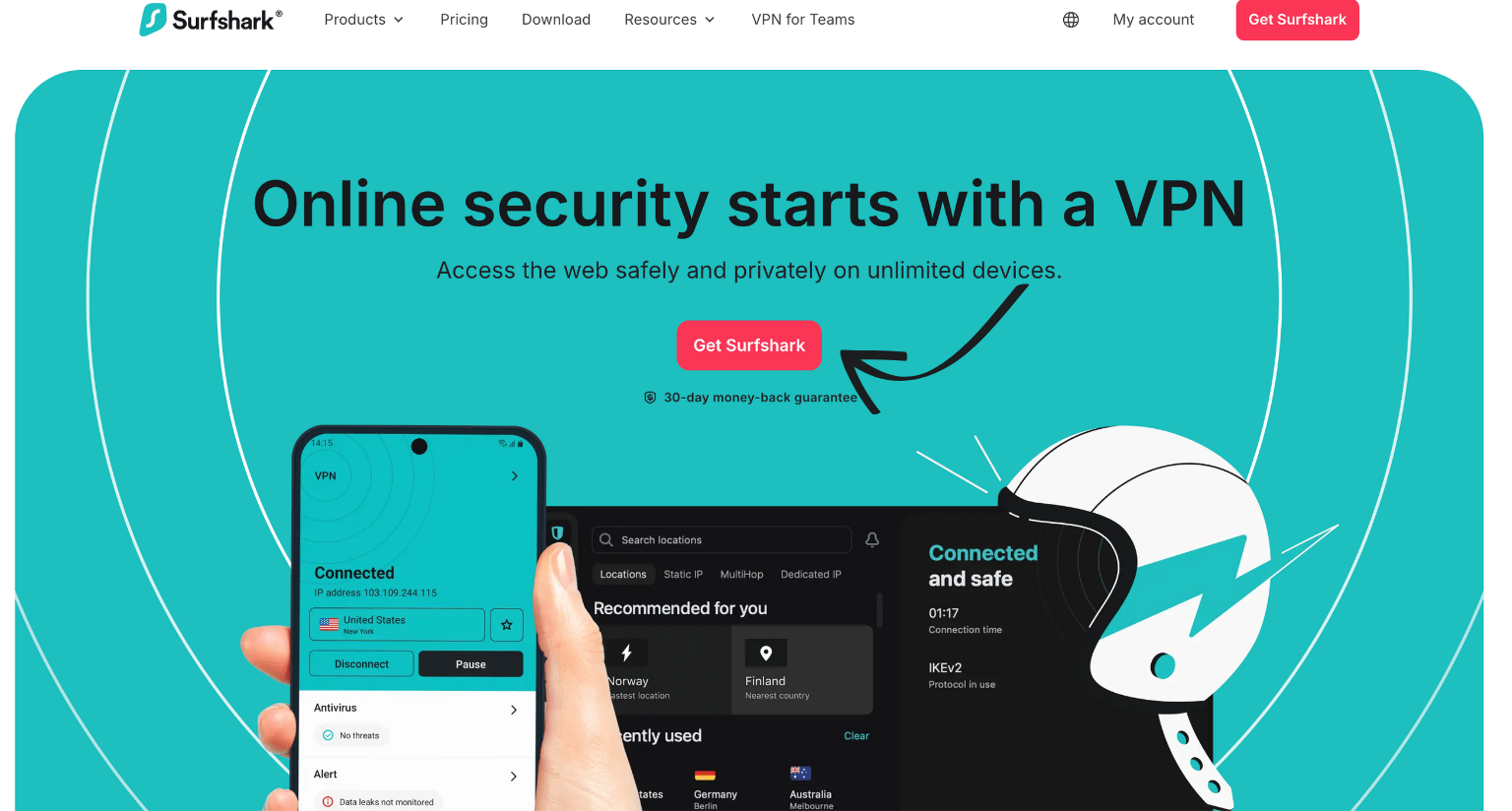surfshark homepage