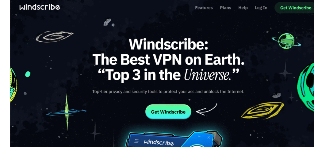 Windscribe homepage