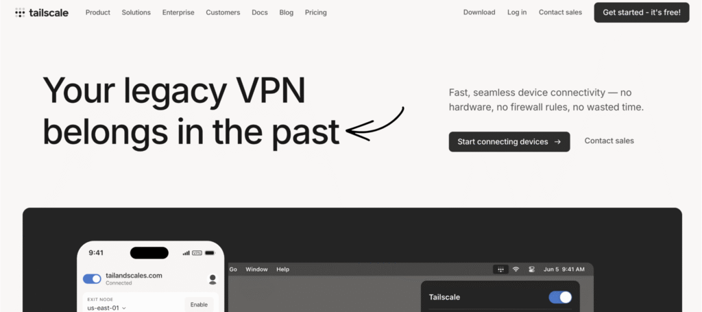Tailscale homepage