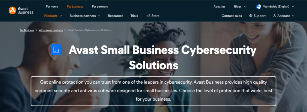 Avast Small Business Cybersecurity Solutions