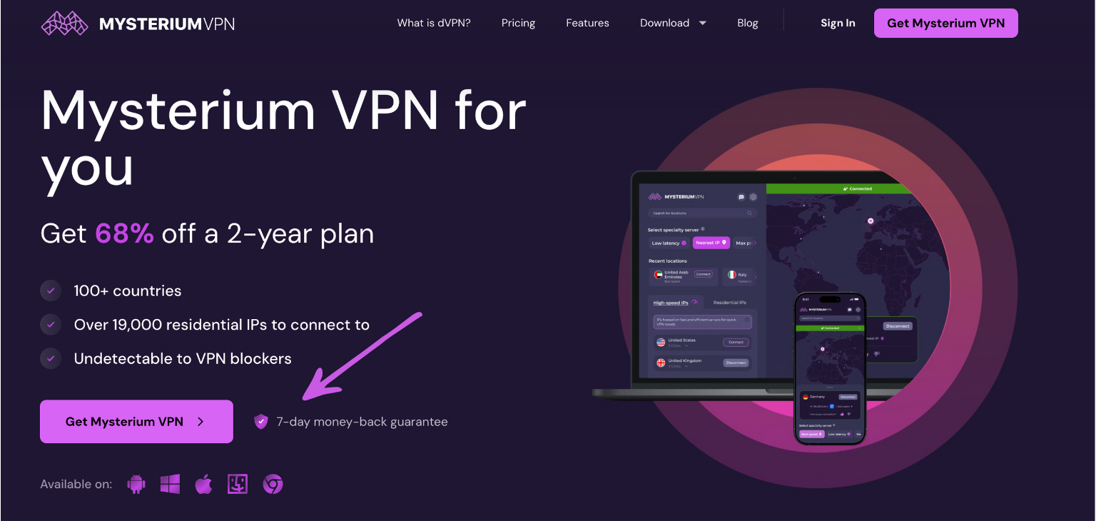 mysteriumvpn homepage