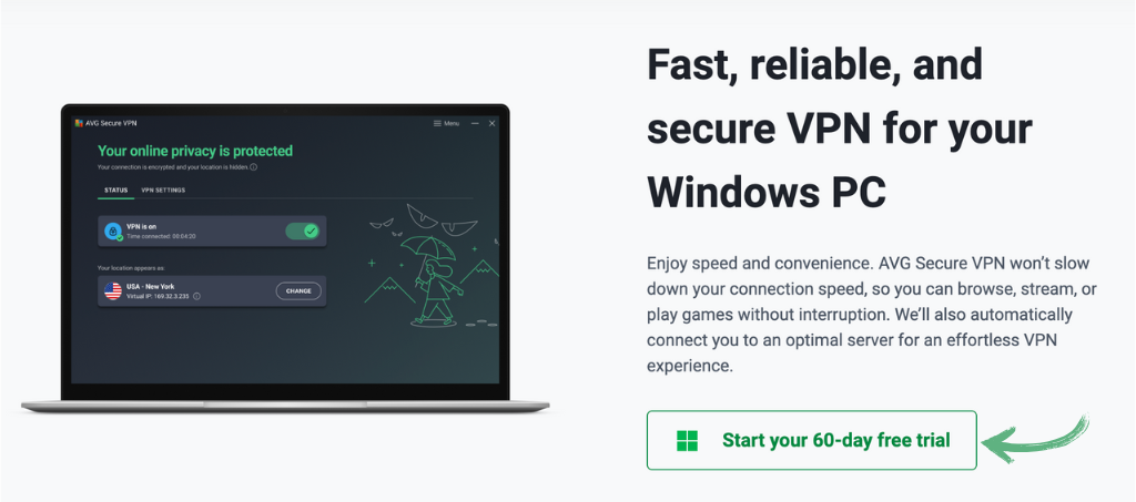 AVG VPN fast and secure browsing