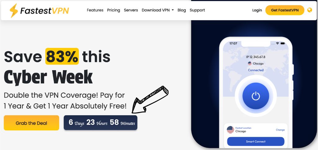 Fastest VPN homepage