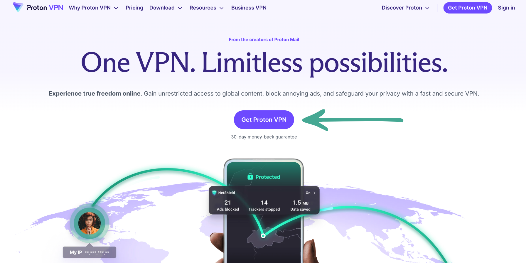protonvpn homepage