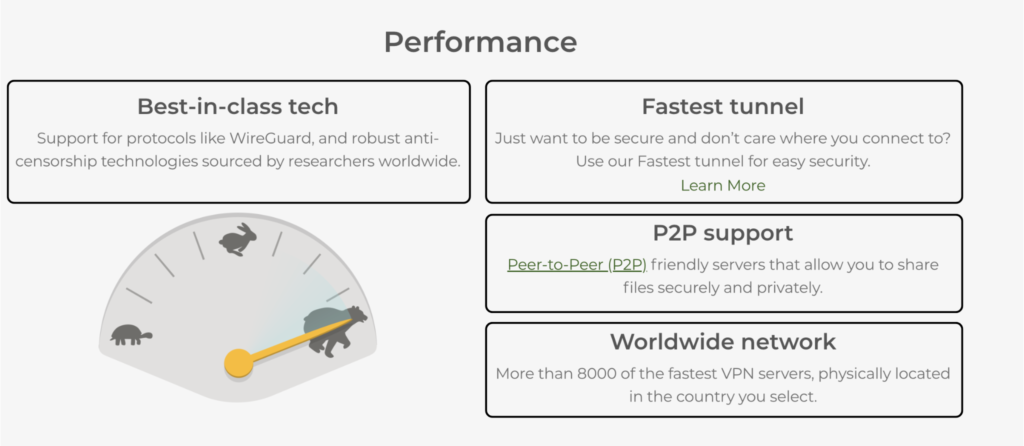 Performance in TunnelBear
