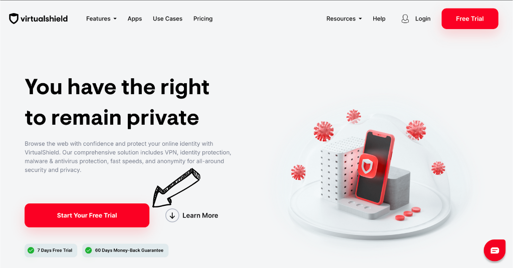 Virtual Shield homepage