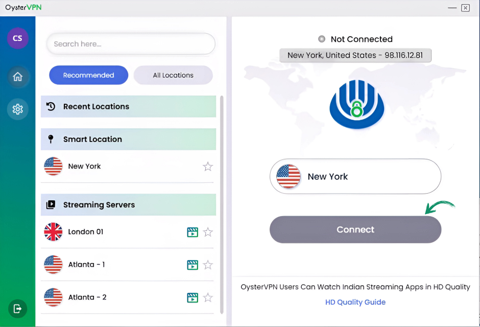 Using OysterVPN