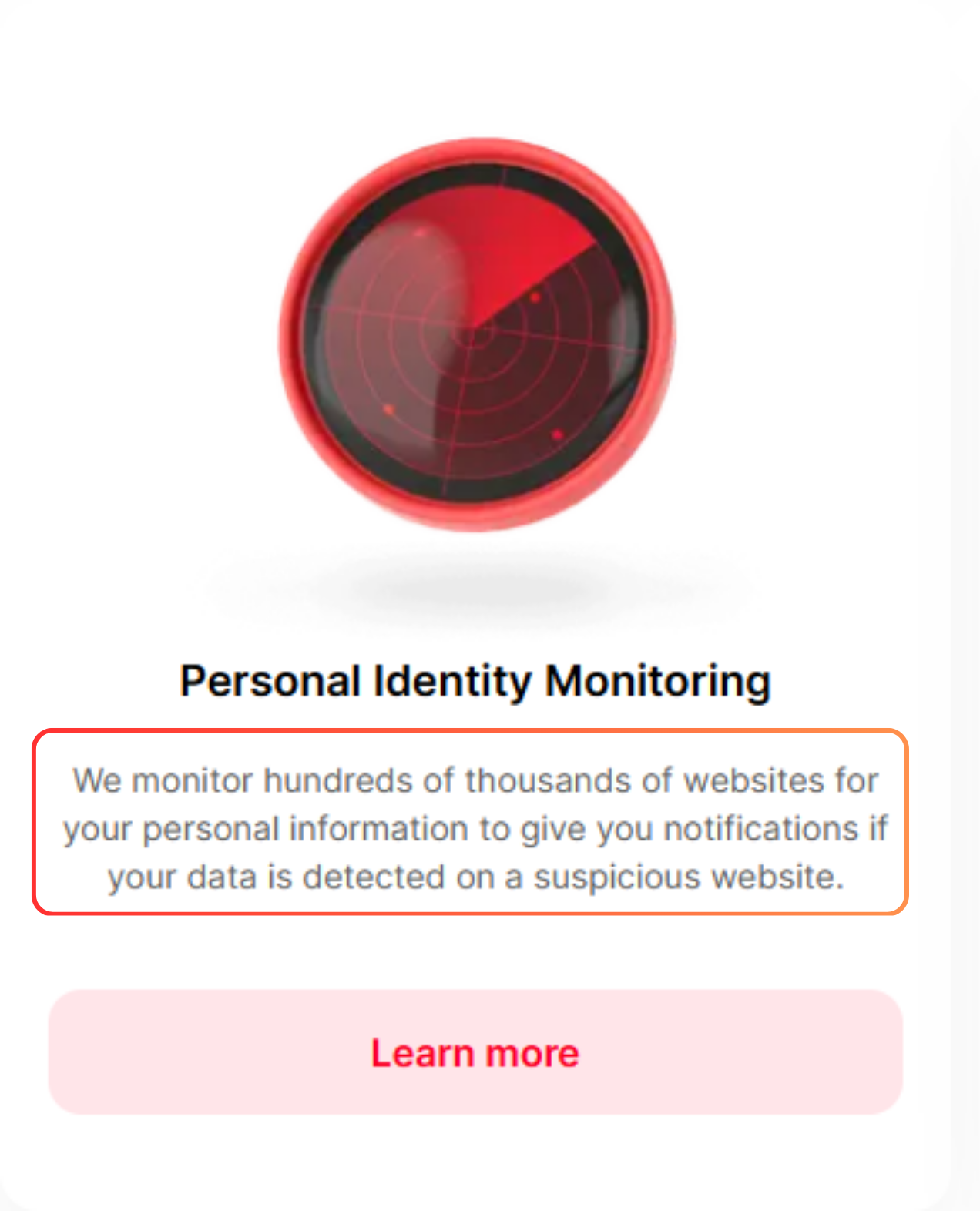 Virtual Shield Personal Identity Monitoring