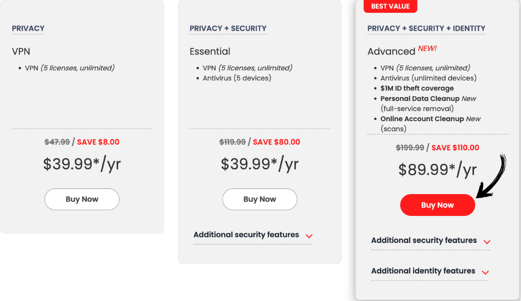 mcafee pricing
