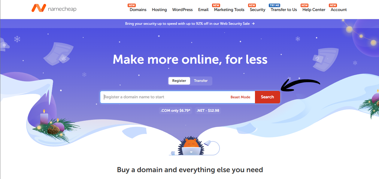 namecheap homepage