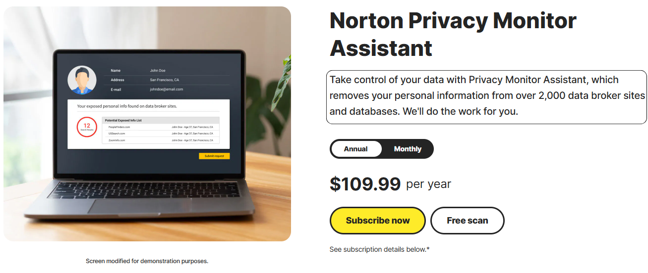 Norton VPN Privacy Monitor Assistant
