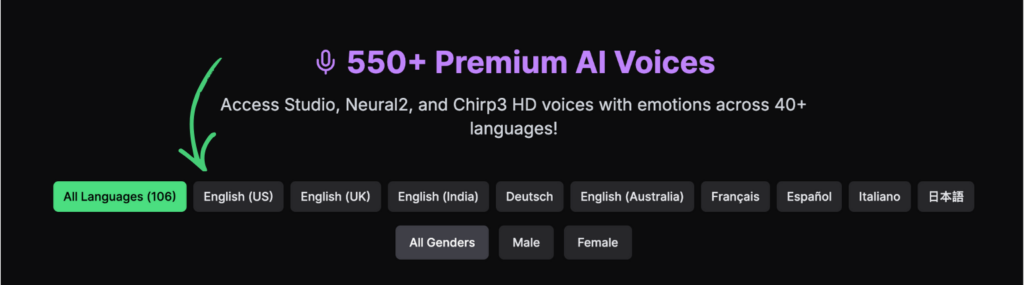 notevibes 550+ Premium AI Voices