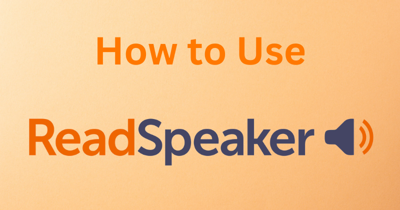 how to use readspeaker