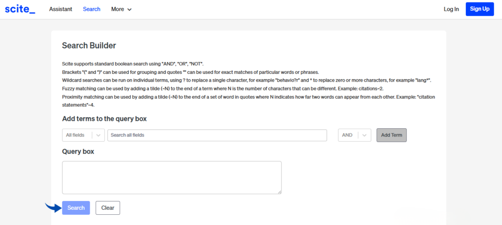 Scite Search Builder