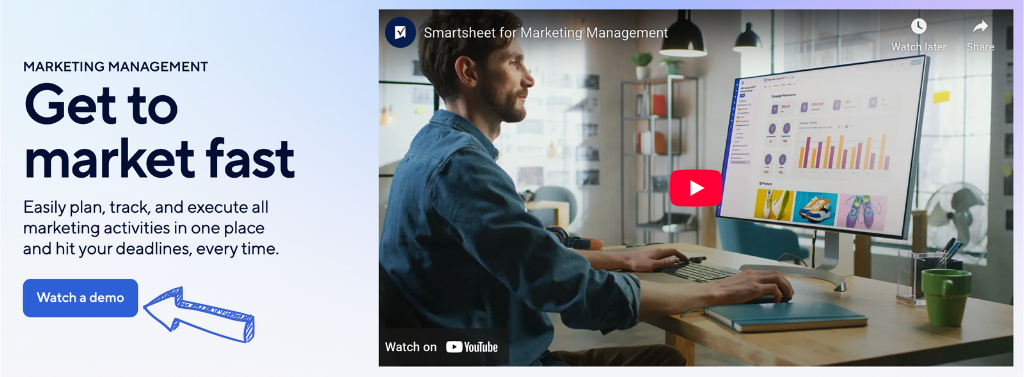 Smartsheet marketing management