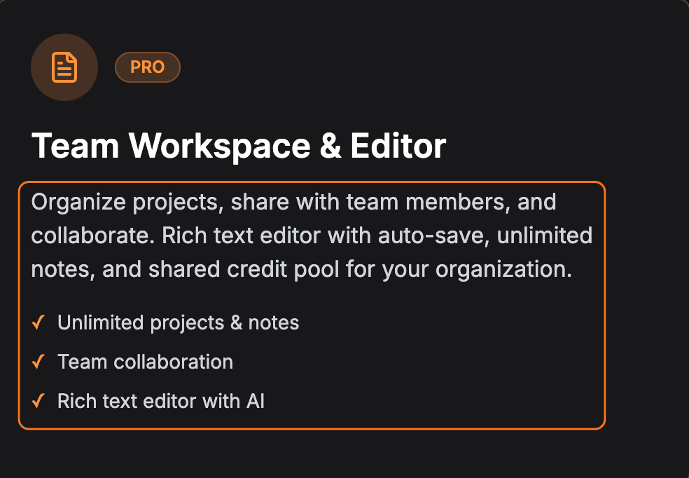 notevibes Team Workspace & Editor