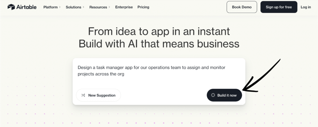 airtable homepage
