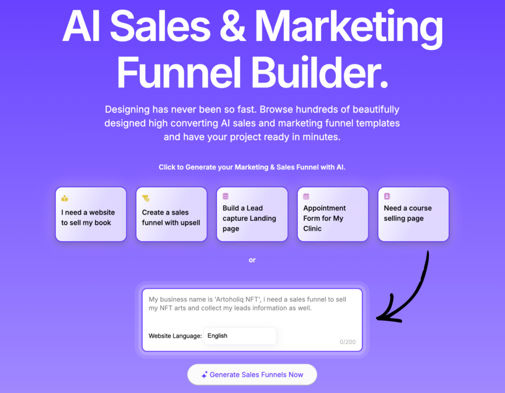 codedesign AI Sales & Marketing Funnel Builder.