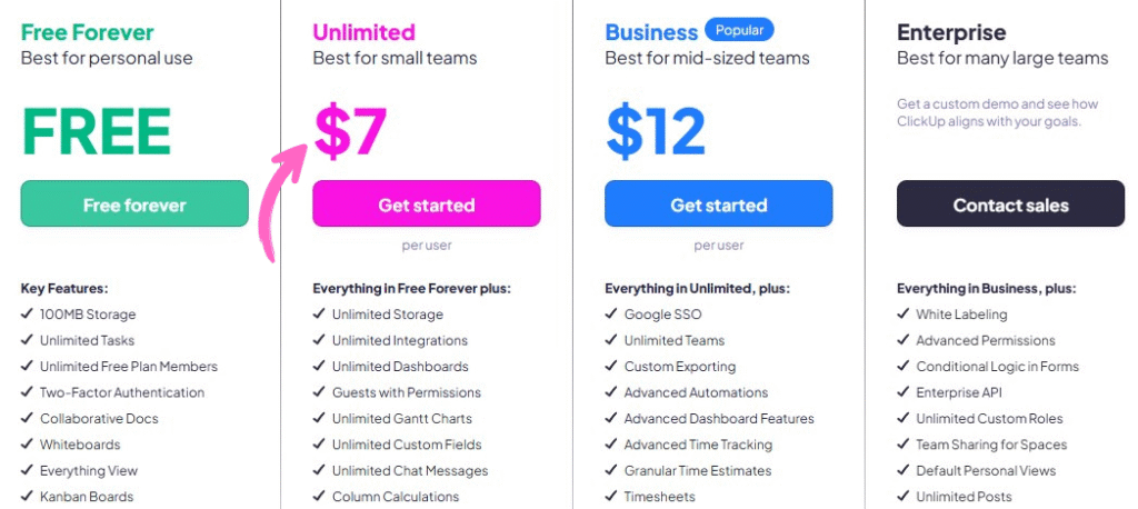 Clickup Pricing
