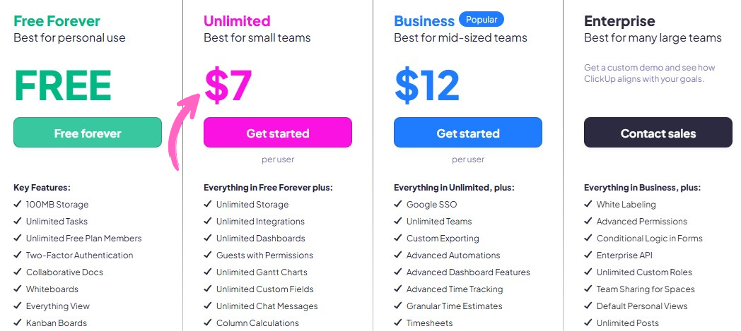 Clickup Pricing