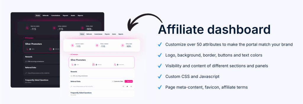 Firstpromoter Review: Best For Your Business in 2025? 5 Firstpromoter Affiliate dashboard
