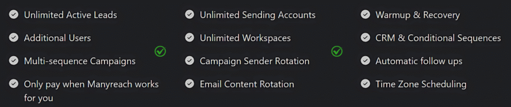 Manyreach Top benefits