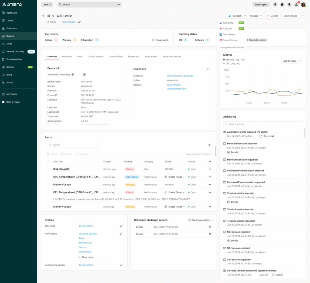 Atera Remote Connection Agent