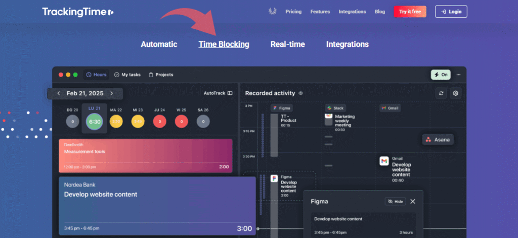 TrackingTime Automated Time Tracking