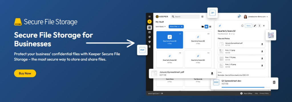 Keeper Security Secure File Storage