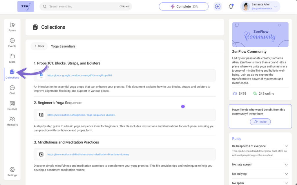 Collaboration feature of Wylo