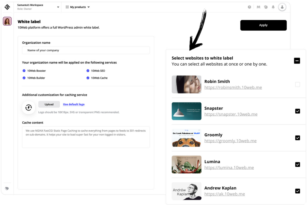 10web White labeling