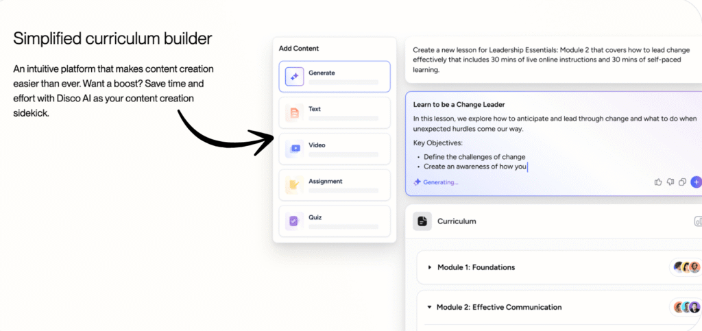 disco Simplified curriculum builder..