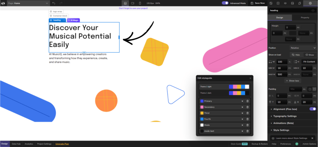 codedesign drag & drop website builder