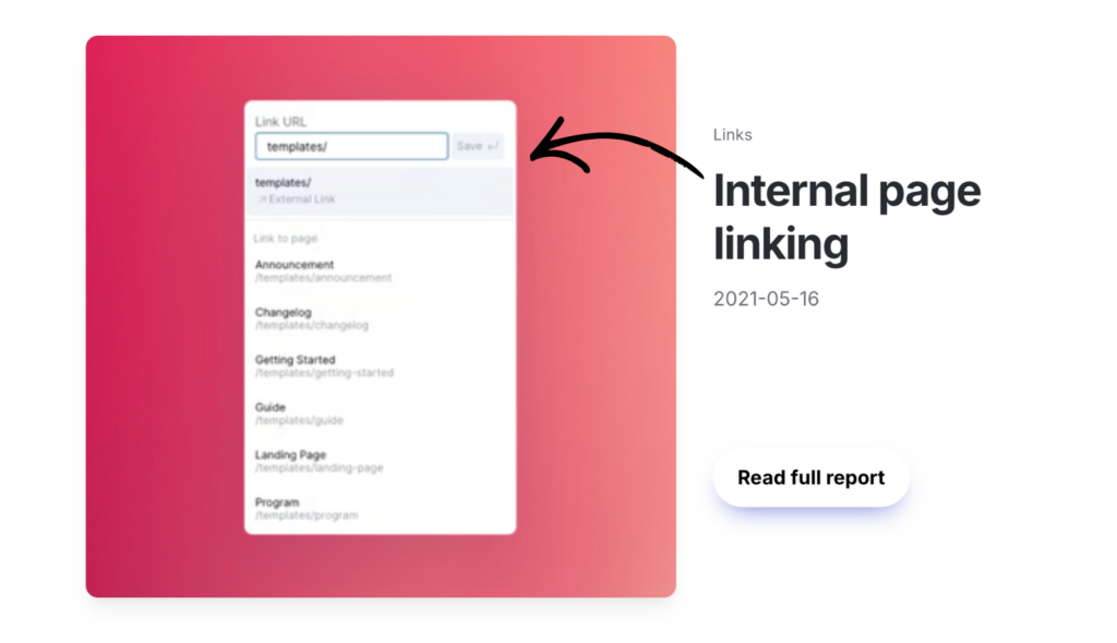 typedream internal page linking