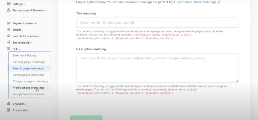 sharetribe content seo management