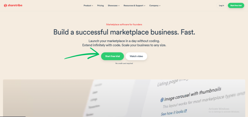 sharetribe homepage