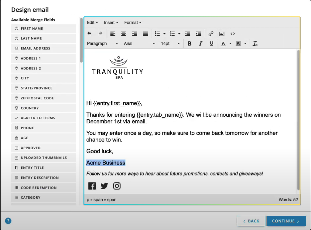 shortstack email builder