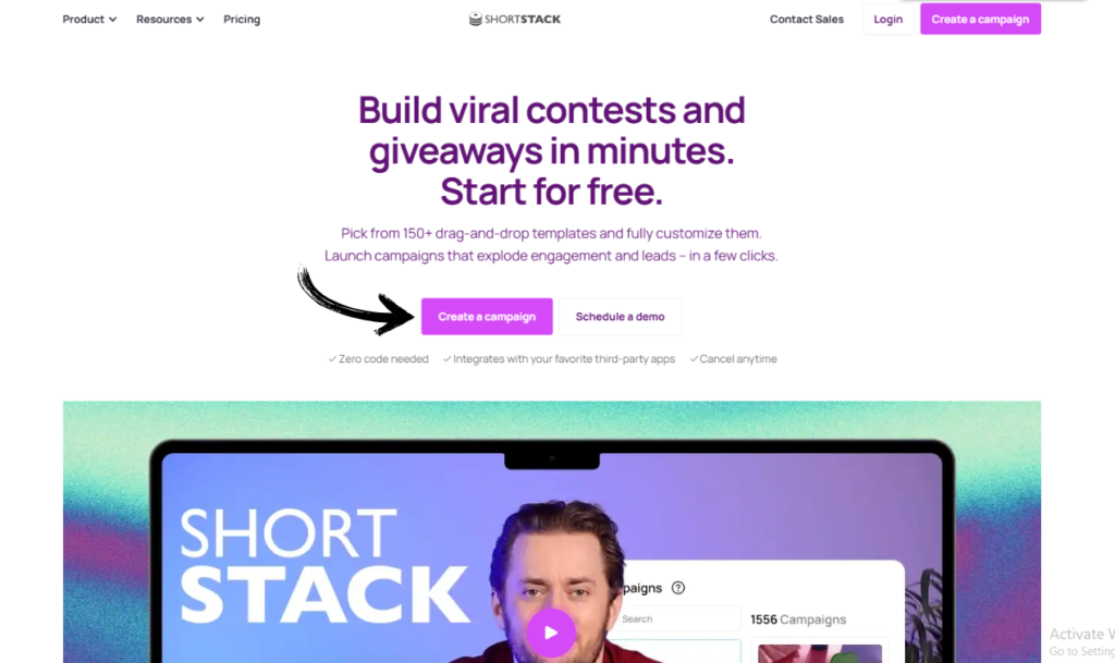shortstack homepage