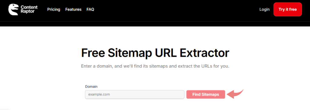 Content Raptor Sitemap URL Extractor