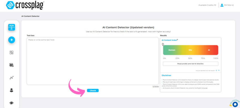 Crossplag AI Content Detector