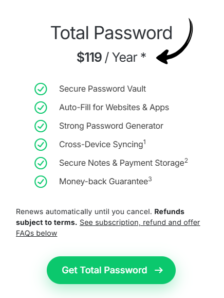 Total Password Pricing