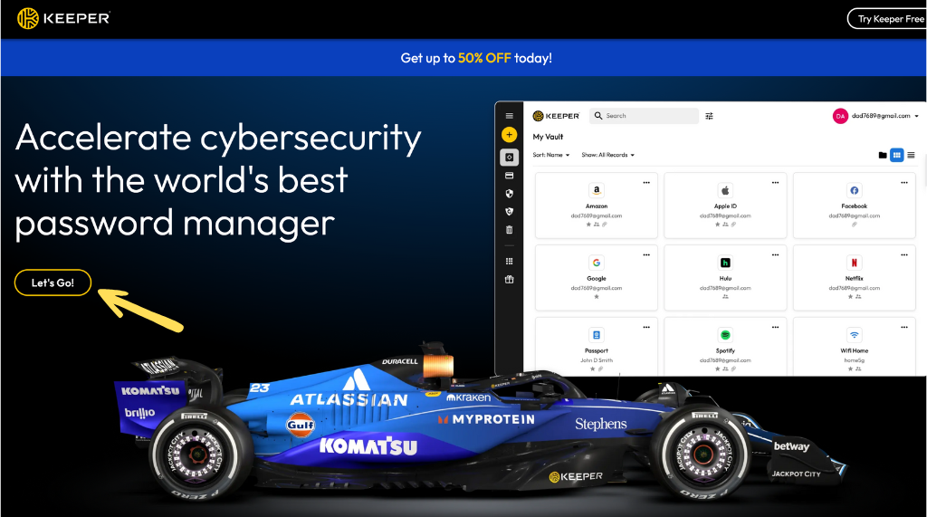 Keeper security homepage
