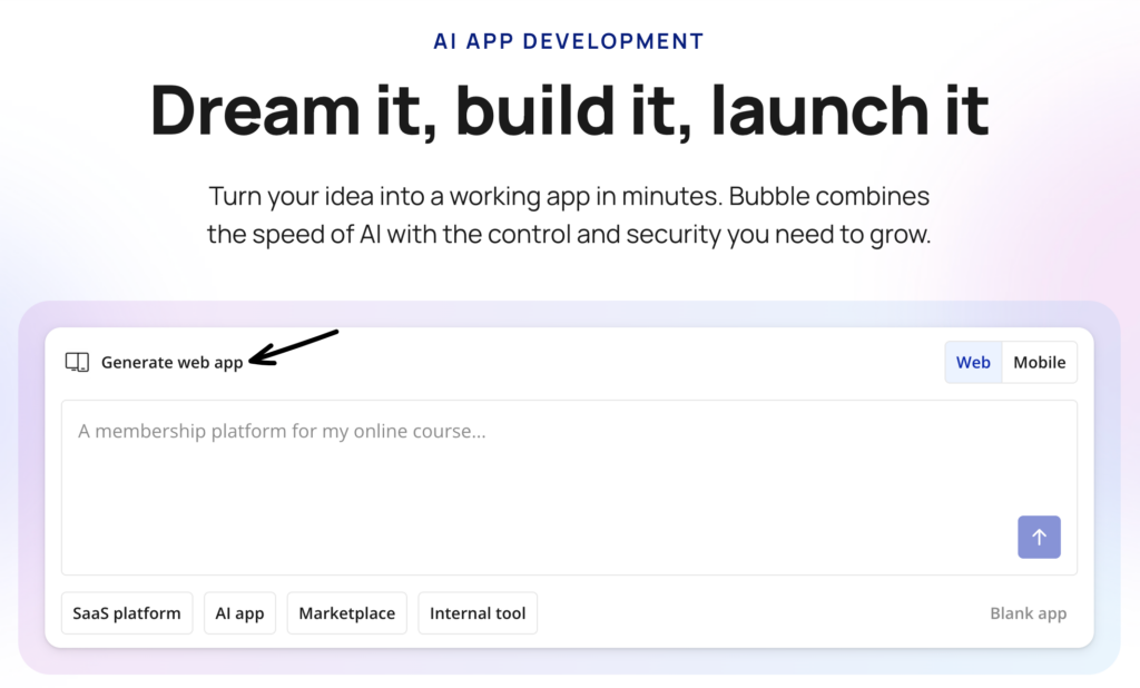 Bubble AI website Builder