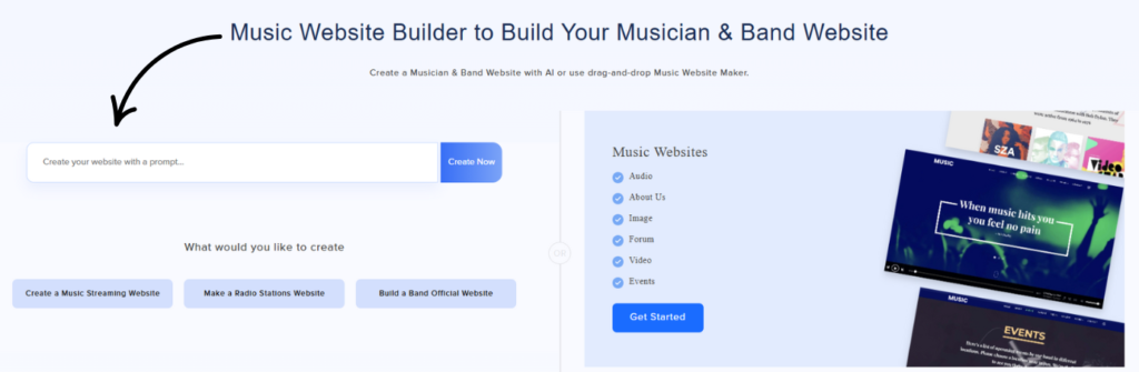 appypie music website builder