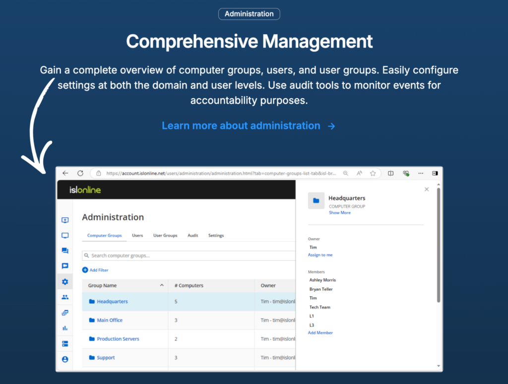 islonline Administration