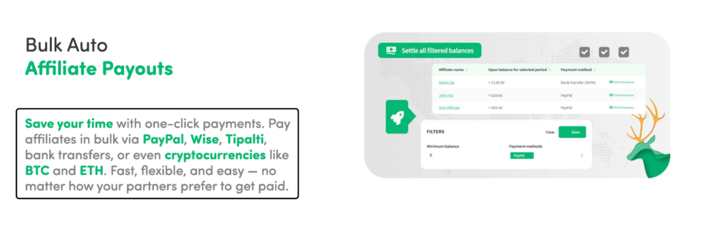 Trackdesk Review 2025: Best Affiliate Tracking Software 12 trackdesk Bulk Auto Affiliate Payouts